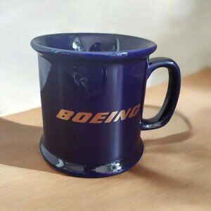 Boeing Coffee Mug The Galaxy Collection VIP Navy Blue‎ & Gold EUC